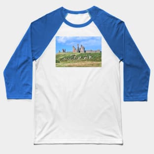 Majestic Ruins of Dunstanburgh Castle in Northumberland Baseball T-Shirt